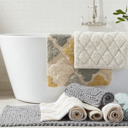 Olanly Silicone Bath Mat Shower Bathroom Rug Non-Slip Memory Foam Carpet  Soft Velvet Bath Foot Mat Stone Floor Quick Dry Rug Mat