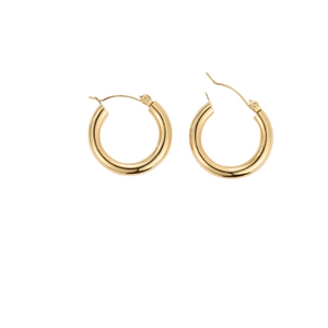 Earrings Broad Round Hoops In Gold Stainless Steel For Fashion Jewellery Collection