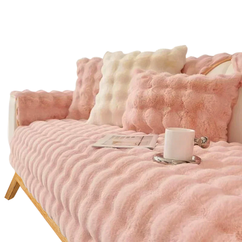 Slipcovers Sofa Towel Super Soft Rabbit Plush Pink Thicken Bubble Velvet Sectional Cover