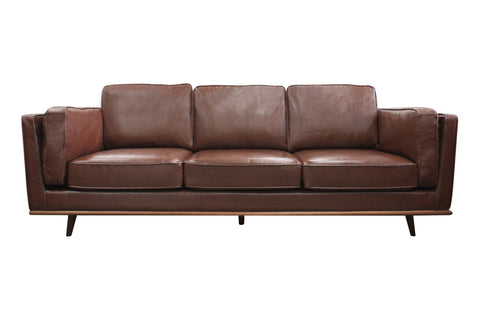 Sofas, Armchairs & Couches 3 Seater Faux Sofa Brown Lounge Set For Living Room Couch With Wooden Frame