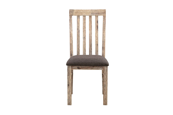 Dining Chairs 2X Wooden Frame Leatherette In Solid Acacia & Veneer Oak Colour