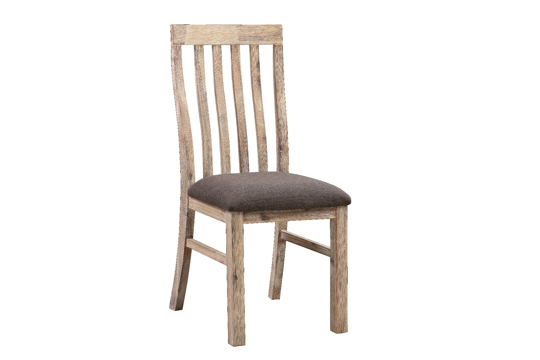 Dining Chairs 2X Wooden Frame Leatherette In Solid Acacia & Veneer Oak Colour