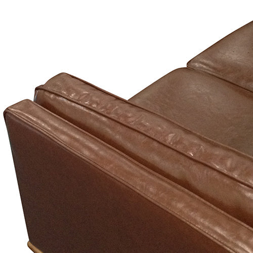 Sofas, Armchairs & Couches Single Seater Armchair Faux Leather Sofa Modern Lounge Accent Chair In Brown With Wooden Frame