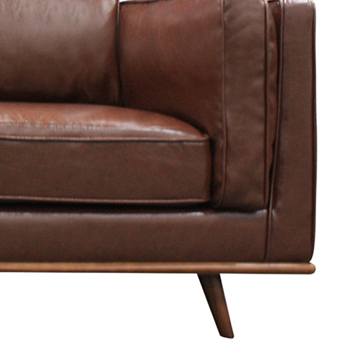 Sofas, Armchairs & Couches Single Seater Armchair Faux Leather Sofa Modern Lounge Accent Chair In Brown With Wooden Frame