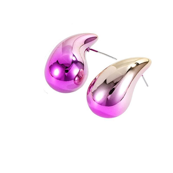 Earrings Gradient Colour Hollow Water Drop For Women Fashion Jewellery Accessories