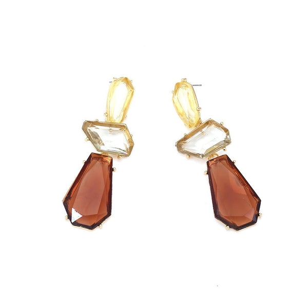 Earrings Retro Style Transparent Resin Irregular Geometric Women Jewelry