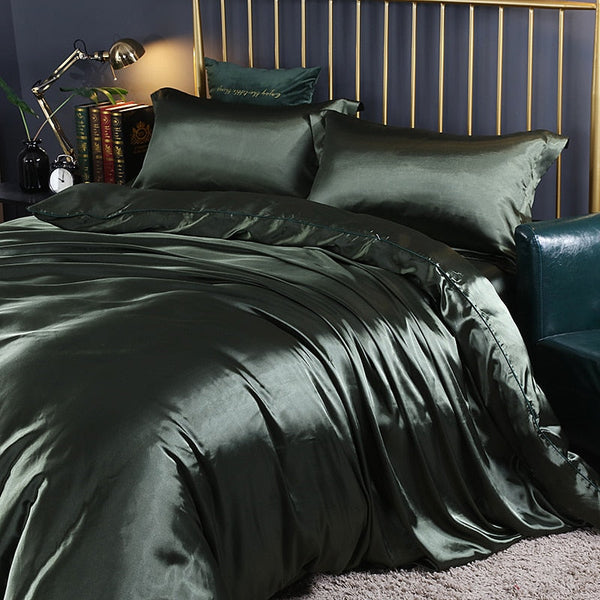 Quilt Covers Beddings Green Au Single Size Satin Smooth Duvet Cover Set Polyester