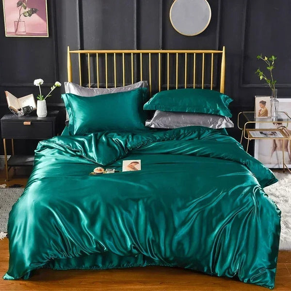 Quilt Covers Beddings Green Au Single Size Satin Smooth Duvet Cover Set Polyester