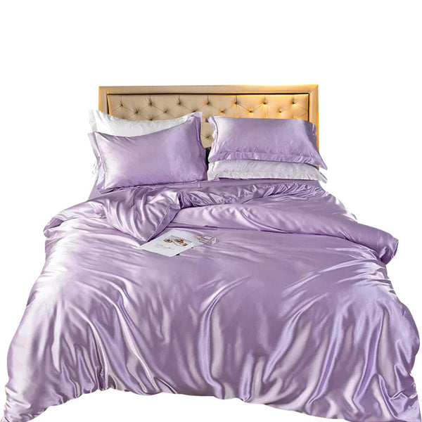 Quilt Covers Beddings Lilac Au Single Size Satin Smooth Duvet Cover Set Polyester