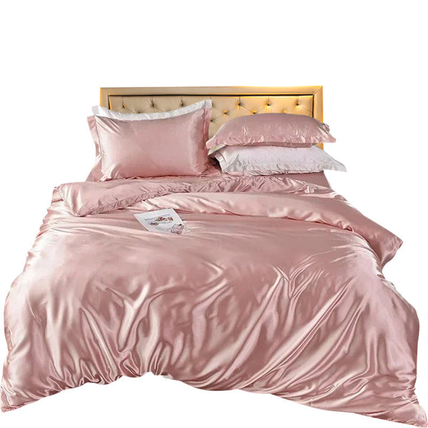 Quilt Covers Beddings Light Pink Au Single Size Satin Duvet Cover Set Polyester Soft