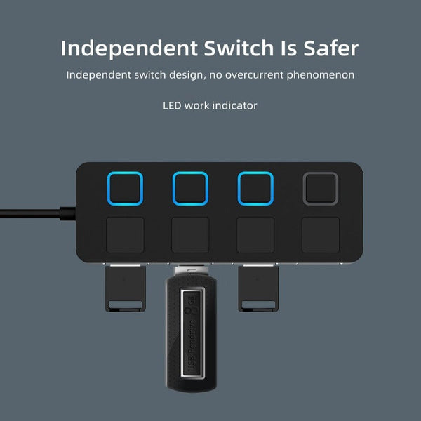 USB Cables, Hubs & Adapters Usb 4 Port Hub Multi Usb Splitter Extender