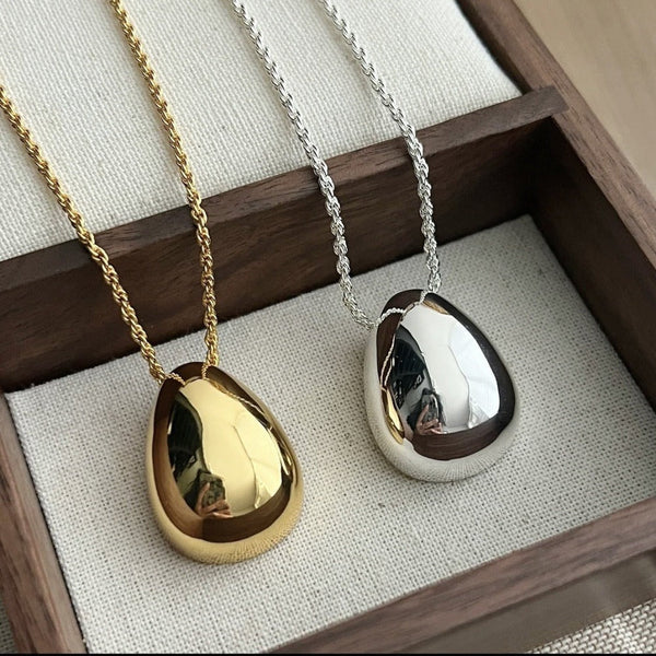 Necklaces & Pendants French Retro European American Niche Design Egg Shaped Water Drop Pendant Necklace