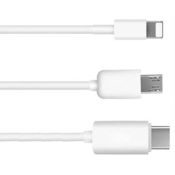 1.2 M Usb 2.0 High Speed 3 In Type C 8 Pin Micro Usbcharging Cable White