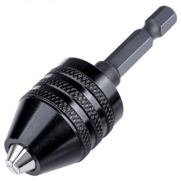 Drill Bits 1 / 4 Inch Hex Shank Keyless Drill Chuck Quick Change Adapter Converter 0.3 6.5Mm Black