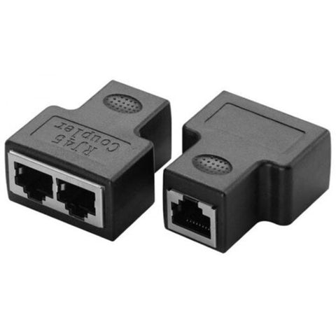 Ethernet Cables (RJ 45/8P8C) 1 In 2 Rj45 Ethernet Adapter Converter Splitter Black