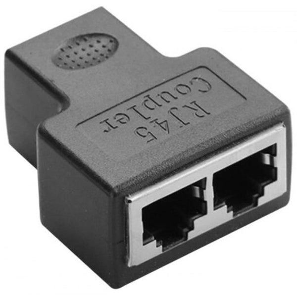 Ethernet Cables (RJ 45/8P8C) 1 In 2 Rj45 Ethernet Adapter Converter Splitter Black