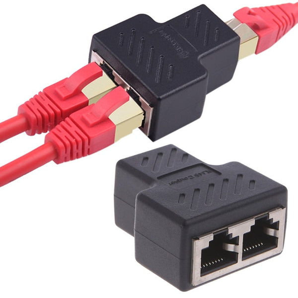 Ethernet Cables (RJ 45/8P8C) 1 To 2 Ways Lan Ethernet Network Cable Rj45 Female Splitter Connector Adapter For Laptop Docking Stations