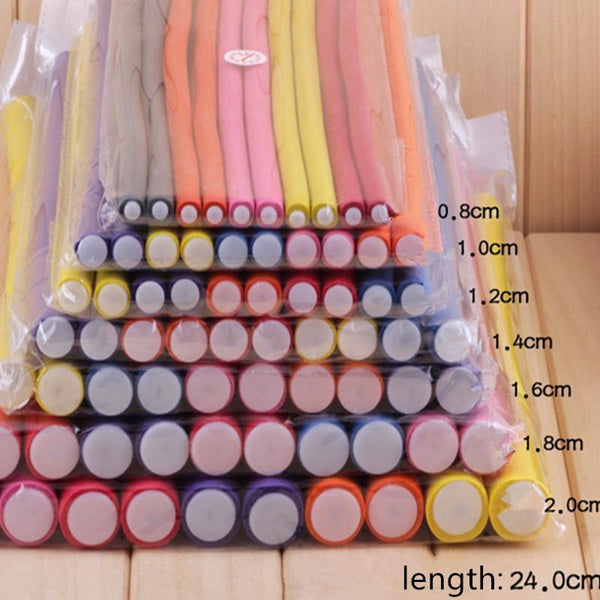 10Pcs Flexible Heatless Hair Curler Diy Curling Style