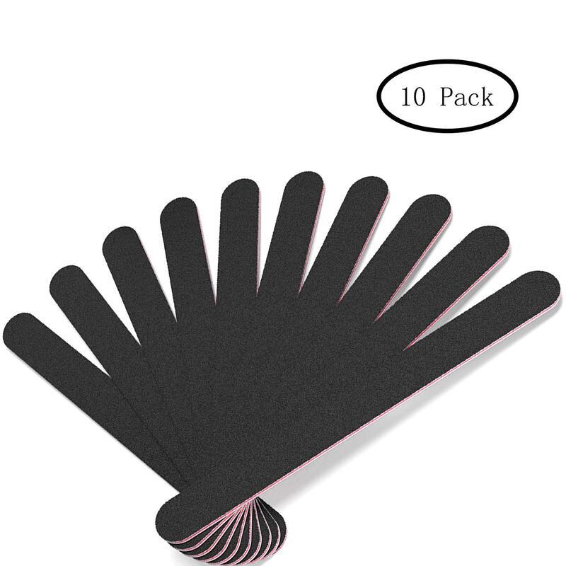 Manicure & Pedicure Tools & Kits Nail Tools Cuticle Care 10 Pcs File Professional Double Sided 100 / 180 Grit Board Black Pedicure And Buffer