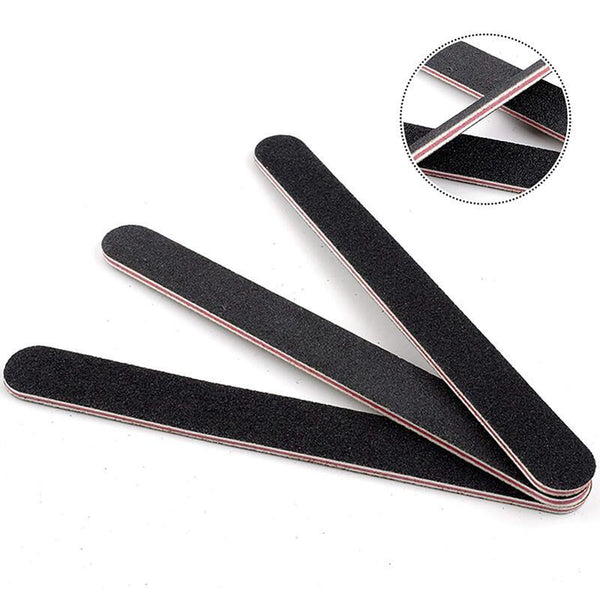 Manicure & Pedicure Tools & Kits Nail Tools Cuticle Care 10 Pcs File Professional Double Sided 100 / 180 Grit Board Black Pedicure And Buffer