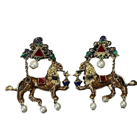 Earrings Enamel Heavy Industry Animal Cartoon Multi Element For Eclectic Style