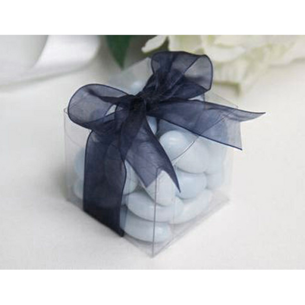 Favours & Party Bag Fillers 100 Pack Of 7Cm Clear Pvc Plastic Folding Packaging Small Rectangle/Square Boxes For Wedding Jewelry Gift Party Favor Mode