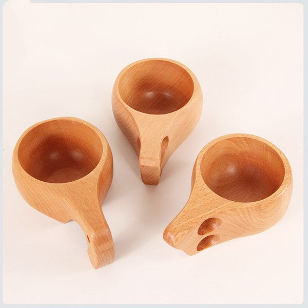 Mugs Finnish Kuksa Outdoors Beech Wooden Coffee Cup