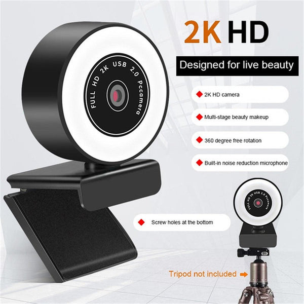 Webcams 1080P 2K High Definition Usb Driver Free Live Webcam Camera With Microphone 60Fps