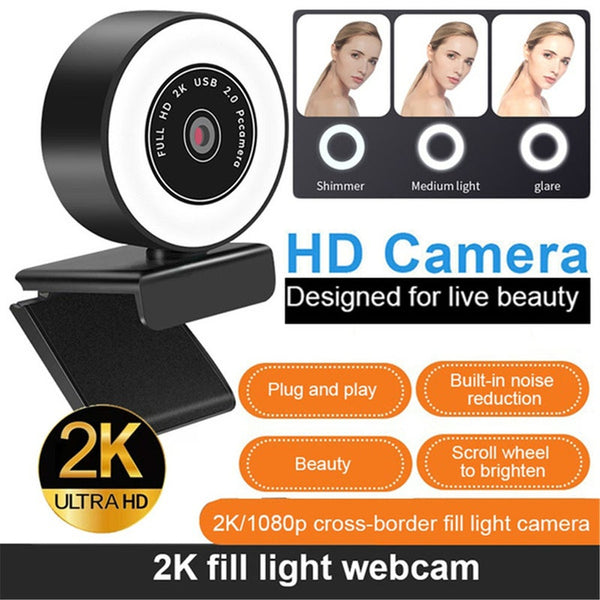 Webcams 1080P 2K High Definition Usb Driver Free Live Webcam Camera With Microphone 60Fps