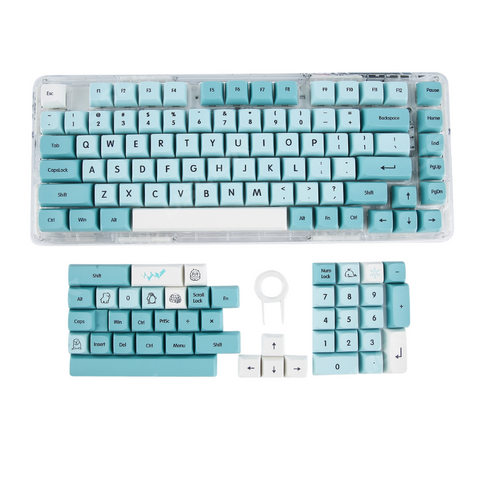 Keyboards & Keypads Keycap Keyboard Ice Blue 126 English Keys Mechanical Switch Bag Pack