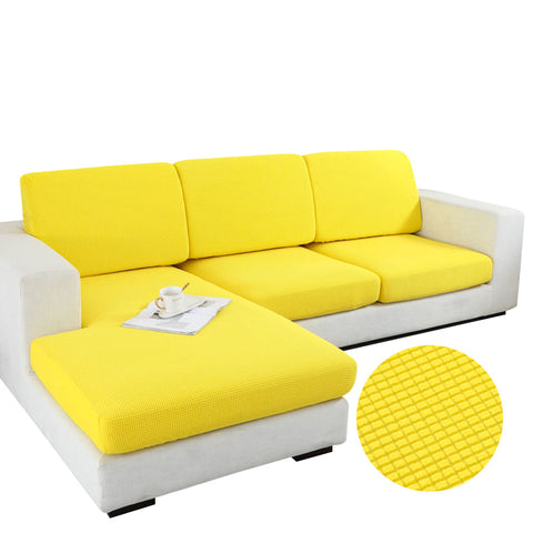 Slipcovers Sofa Cover Yellow Polyester Thick Stretchable Cushion For Living Room