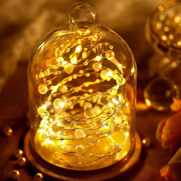 String Lights Indoor 10M 100Led Beads Battery Powered Copper Wire