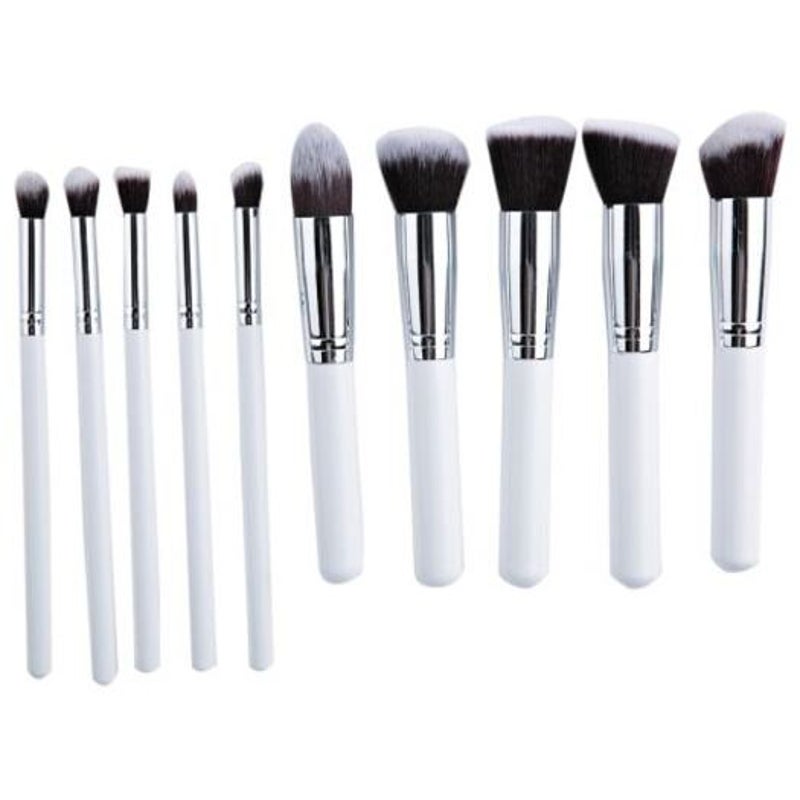 Brushes 10Pcs Makeup Cosmetics Liquid Foundation Blending Brush Set Grey