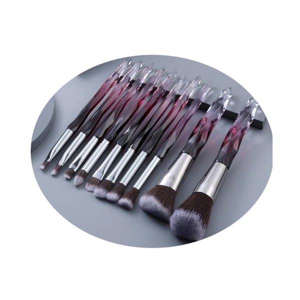 Brushes 10 Pieces Crystal Pro Makeup Set Beauty Tools Luxurious Premium Synthetic