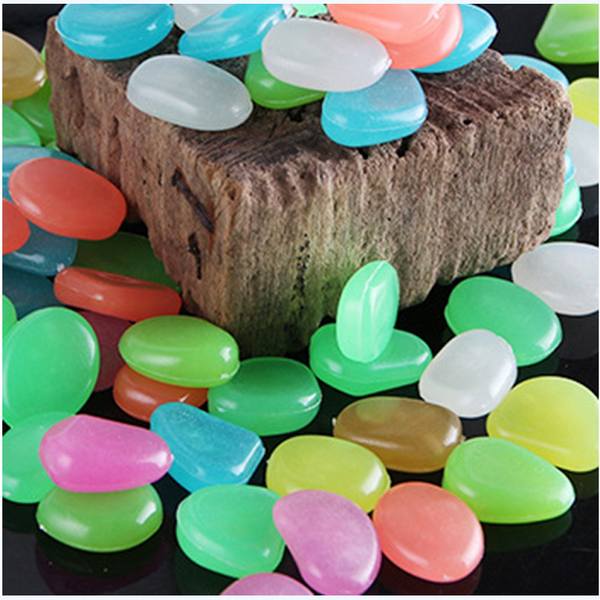 10Pcs Luminous Stones Glow In The Dark Decorative Pebbles Aquarium Ornaments