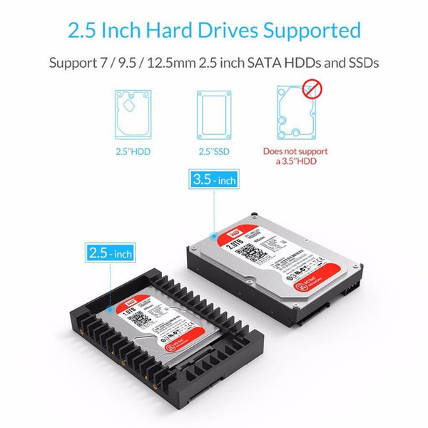 Drive Enclosures & Docks 1125Ss 2.5 Inch To 3.5 Hdd Adapter Ssd Hard Disk Drive Caddy