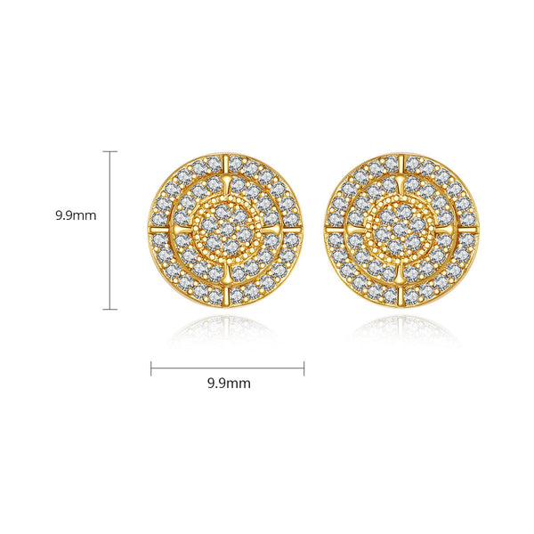 Earrings European And American Copper Inlaid Zircon For Men Women