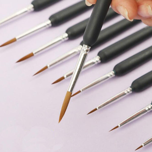 1Round Pointed Tip Artist Paint Brush Set Nylon Hair Watercolor Acrylic Oil Painting Brushes Drawing Painters Supplie