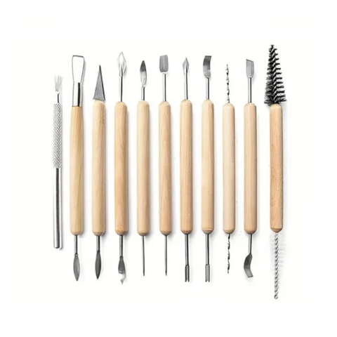 Pottery Tools & Sets 11Pcs Pottery Tools Clay Sculpting Carving Set Wooden Ceramics Smoothing Shaper For Potters Handle Modeling