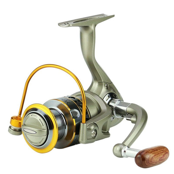 Reels 12 Axis Metal Head Fishing Reel Spinning Wheel Wooden Rocker Arm Sea Equipment Lc Series