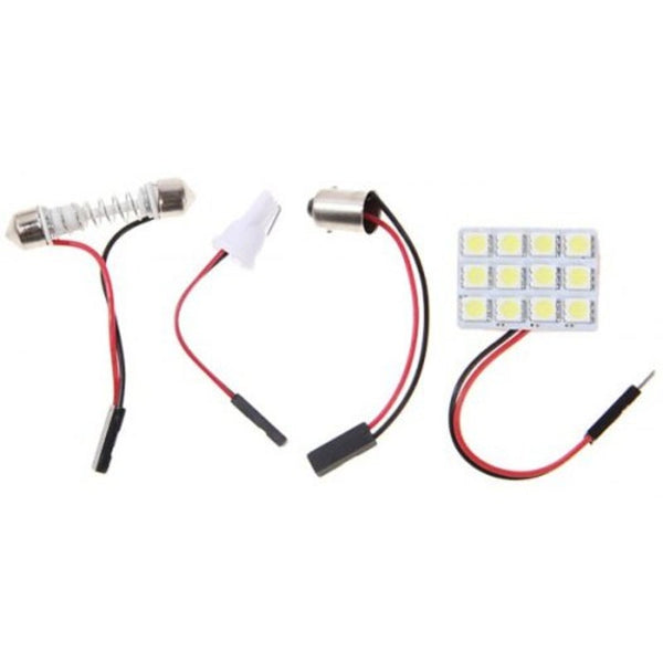 Light Bulbs 12 X 5050 Smd Led White Light Vehicle Panel Lamp With Double Point Spring / Ba9s T10 Plug