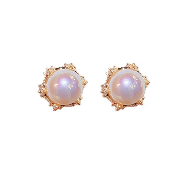 Earrings Small And Exquisite Retro Macbeth Pearl Zircon Made From Copper