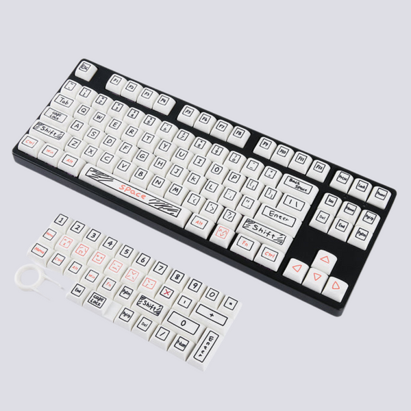 Keyboards & Keypads Keycap Keyboard White Notes Theme 125 Anime Keys Mechanical Keycaps For Keyboards