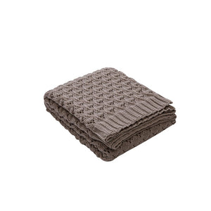 Blankets 130 X 160Cm Cozy Throw Mid Gray Lattice Pattern