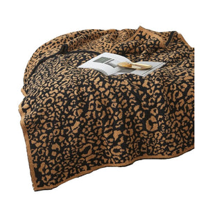 Blankets 130 X 160Cm Cozy Throw Black Brown Leopard Print