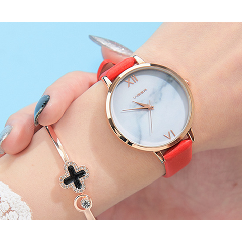 Leather Watch Band Fashion Sports Waterproof Quartz Women Wristwatch