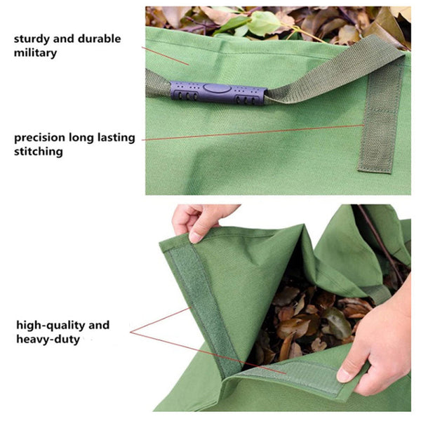 Garden Waste Bags Garden Leaf Storage Outdoor Lawn Yard Waste Tarpaulin Container Recyclable Heavy Duty Garbage Tote Bags