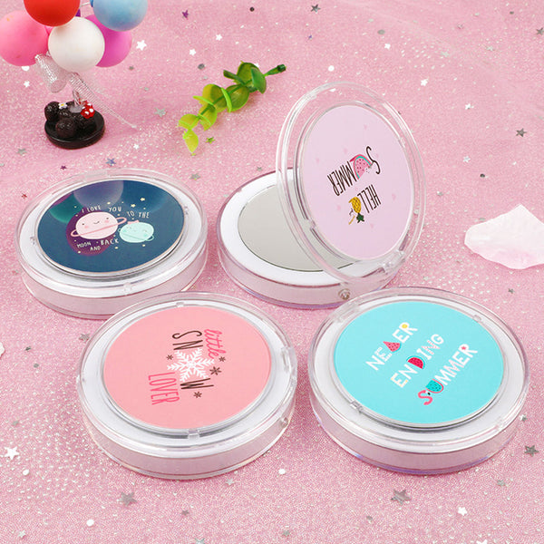 Makeup Mirrors Led Mini Makeup Mirror Portable Rechargeable Folding Cartoon Theme