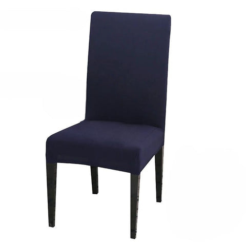 Slipcovers Chair Cover Navy Anti Dirt Waterproof Elastic Material For Dining Room