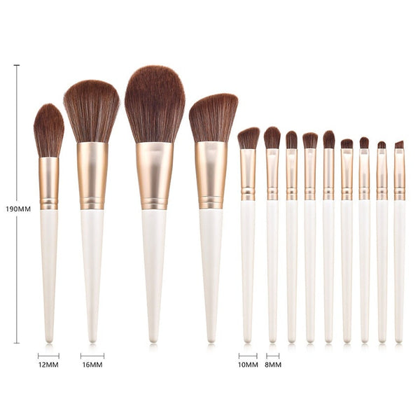 Brushes 13Pcs Cone Pearl White Makeup Set Loose Powder Eyeshadow Eyebrow Tool Kit